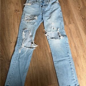Levi's Light Blue Distressed Women's Jeans (Size: W25, L30)
